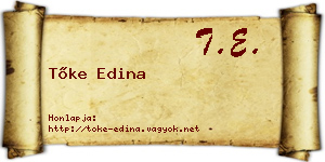 Tőke Edina névjegykártya